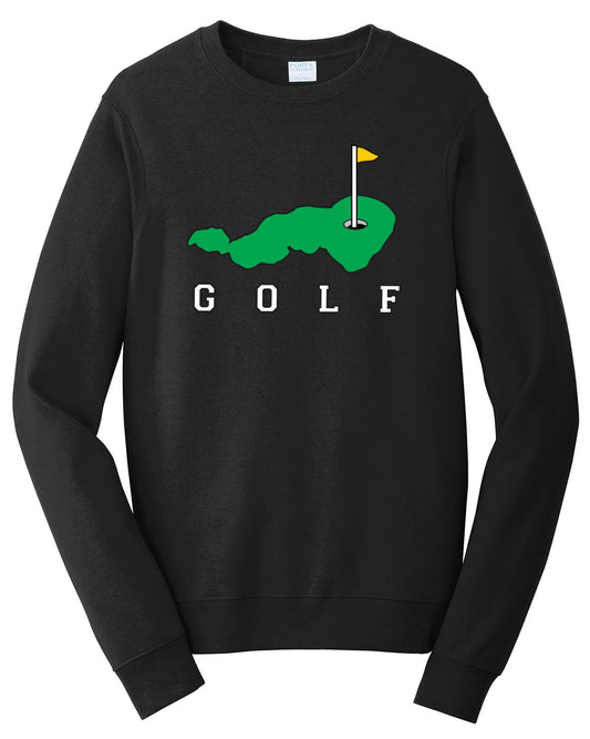 "The Lake" Golf Series - Port & Co™ Fan Favorite™ Fleece Crewneck Sweatshirt (Design F)