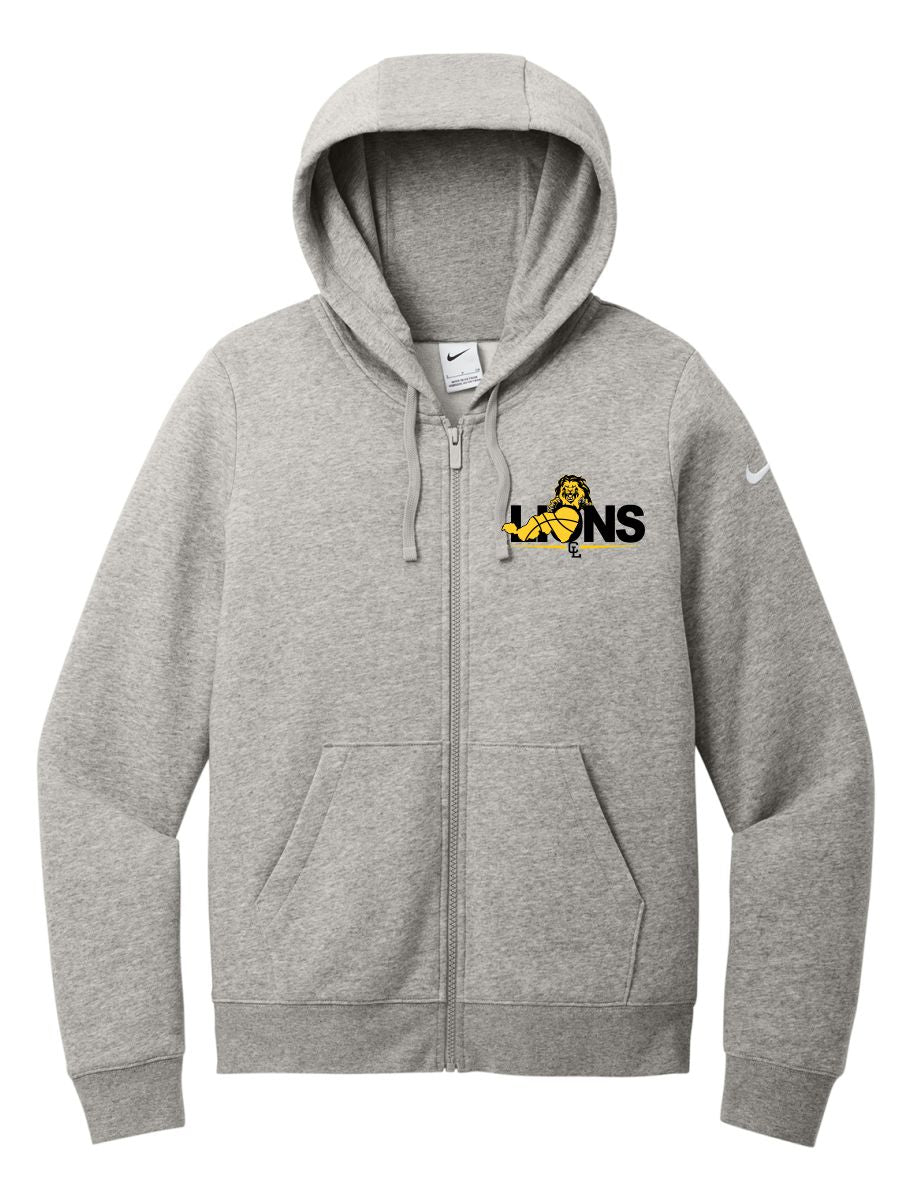 Nike Women's Club Fleece Sleeve Swoosh Full-Zip Hoodie